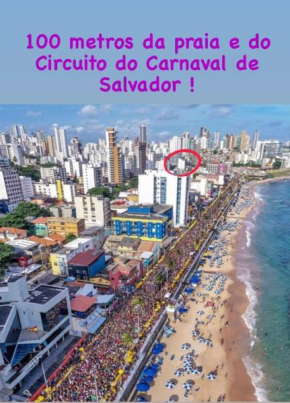 Belíssimo apartamento vista Mar à 100 metros da Praia e do Circuito do Carnaval